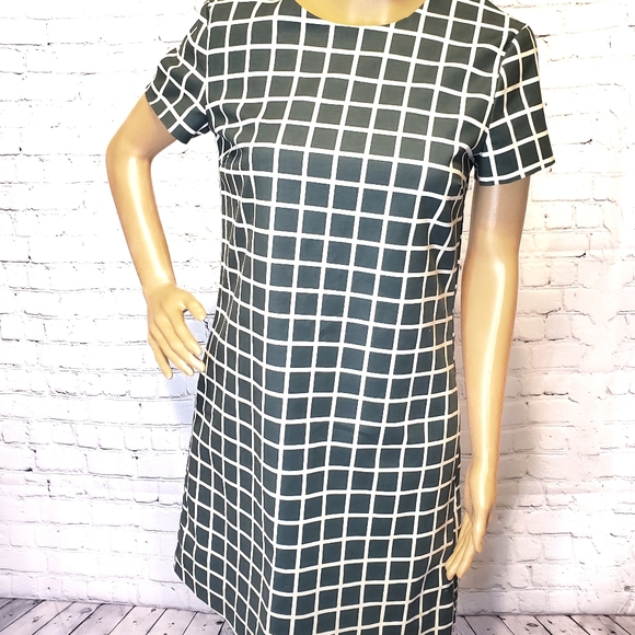 Joe Fresh Checkered Green and White Midi Dress - Picture 3 of 4